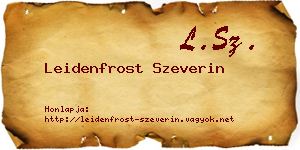 Leidenfrost Szeverin névjegykártya